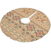 Peruanische Inder: Tribal Geometric Seamless Polyester Weihnachtsbaumdecke (Schrägansicht)