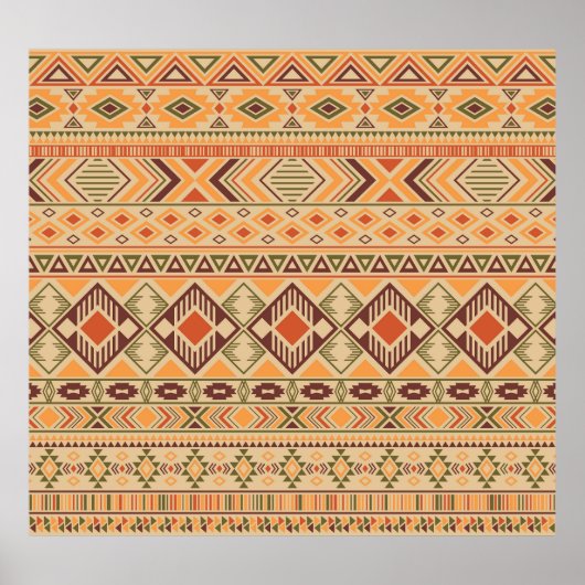 Peruanische Inder: Tribal Geometric Seamless Poster (Vorne)