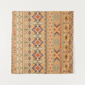 Peruanische Inder: Tribal Geometric Seamless Wandteppich (Vorderseite (Horizontal))
