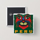 PERUANISCHE MASKE BUTTON (Vorne & Hinten)