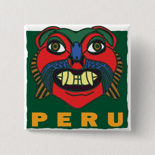 PERUANISCHE MASKE BUTTON (Vorderseite)