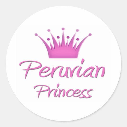 Peruanische Prinzessin Runder Aufkleber (Vorderseite)