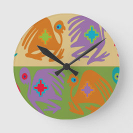 Peruanische Vögel Runde Wanduhr