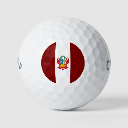 peruanische Wappenflagge Golfball (Vorderseite)