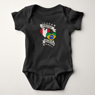 Peruanischer Brasilianischer Herzflags Peru Brasil Baby Strampler