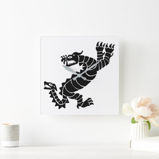 Peruanischer Drache Quadratische Wanduhr (Zuhause)