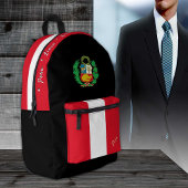 Peruanischer Flag-Rucksack, Peru, Patriot schwarz Bedruckter Rucksack