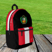 Peruanischer Flag-Rucksack, Peru, Patriot schwarz Bedruckter Rucksack
