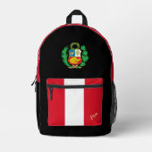 Peruanischer Flag-Rucksack, Peru, Patriot schwarz Bedruckter Rucksack (Vorderseite)