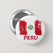 Peruanischer Schmutzflaggenentwurf Button (Vorne & Hinten)