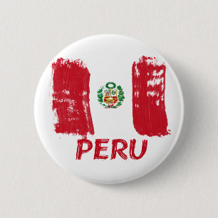 Peruanischer Schmutzflaggenentwurf Button