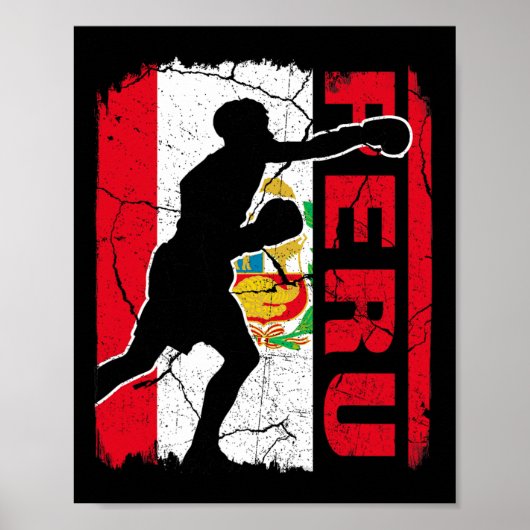 Peruanisches Boxing Team Peru Flag Boxhandschuhe Poster (Vorne)