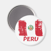 Peruanisches Grunge-Flag-Design Magnet (Vorderseite/Rückseite)