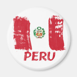 Peruanisches Grunge-Flag-Design Magnet