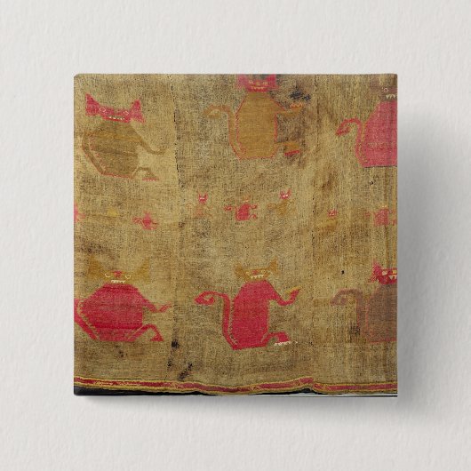 Peruanisches Leichentuch; Baumwolle und Vicunja Button (Vorderseite)