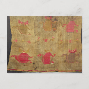 Peruanisches Tuch; Baumwolle und Vikuna in Brokat Postkarte