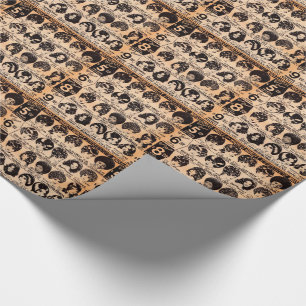 Perückenwerbung Anfang der 1970er Jahre Geschenkpapier