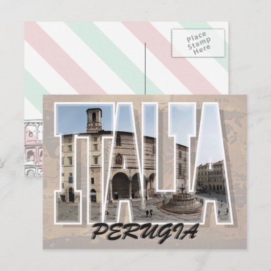 Perugia, Italien Postkarte (Vorne/Hinten)