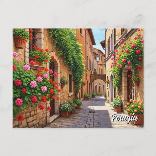Perugia Italien Reise Postkarte (Vorderseite)