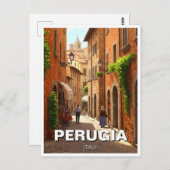 Perugia Italien Reisen Postkarte (Vorne/Hinten)