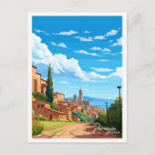 Perugia Italien Vintage Reise Illustration Postkarte (Vorderseite)