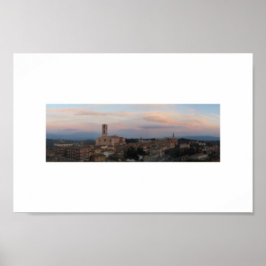 Perugia-Panorama (zugeschnitten) Poster (Vorne)