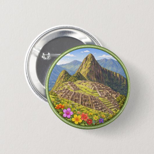 Perus Machu Picchu Button (Vorne & Hinten)
