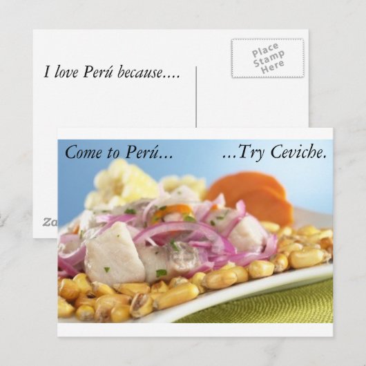 Peruvian Ceviche Postcard Postkarte (Vorne/Hinten)