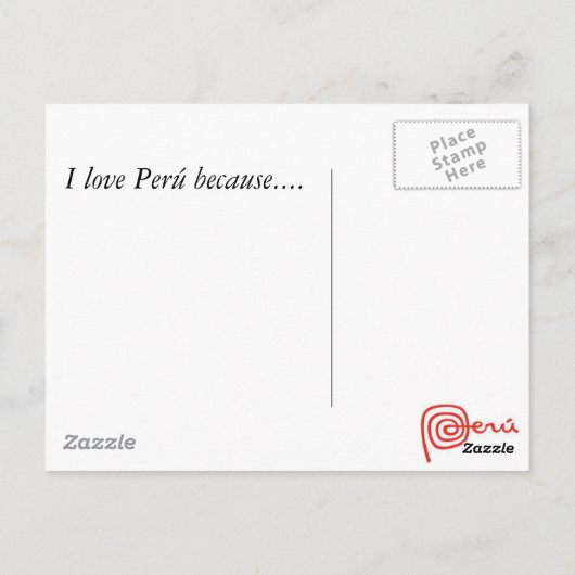 Peruvian Ceviche Postcard Postkarte (Rückseite)