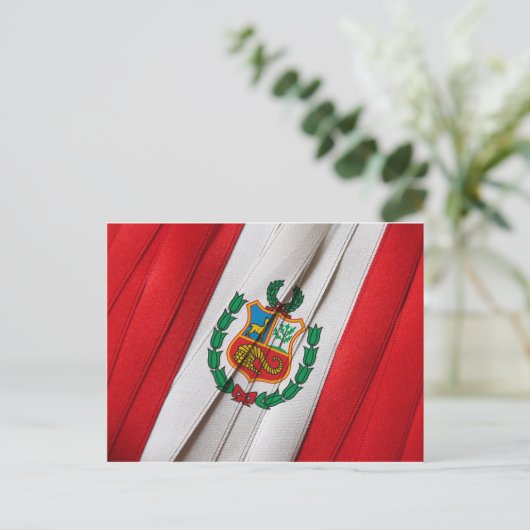 PERUVIAN-Flagge Postkarte (Stehend Vorderseite)