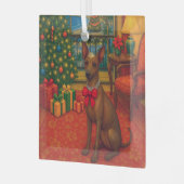 Peruvian Inca Orchid Holiday Card Ornament Aus Glas (Vorderseite links)