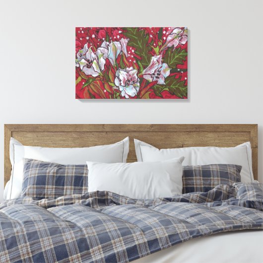 Peruvian Lilies Spring Flowers Leinwanddruck (Insitu (Schlafzimmer))