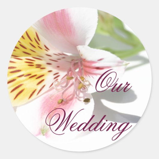 Peruvian Lilly Our Wedding Einladungs-Sticker Runder Aufkleber (Vorderseite)