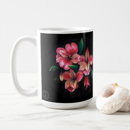 Peruvian Lily Love is the answer love mug Kaffeetasse (Mit Donut)
