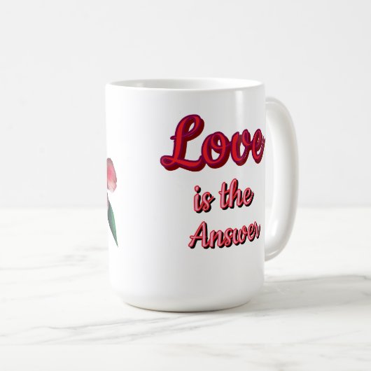 Peruvian Lily Love is the answer love mug Kaffeetasse (VorderseiteRechts)