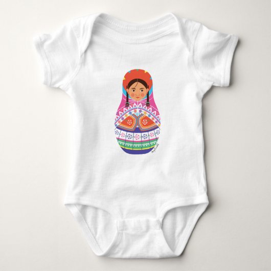 Peruvian Matryoshka Baby Bodysuit Baby Strampler (Vorderseite)