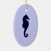 Perwinkle und Dark Blue Sea Horse Keramik Ornament (Rechts)