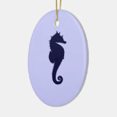 Perwinkle und Dark Blue Sea Horse Keramik Ornament (Links)