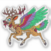 Peryton Zombie Aufkleber (Vorderseite)