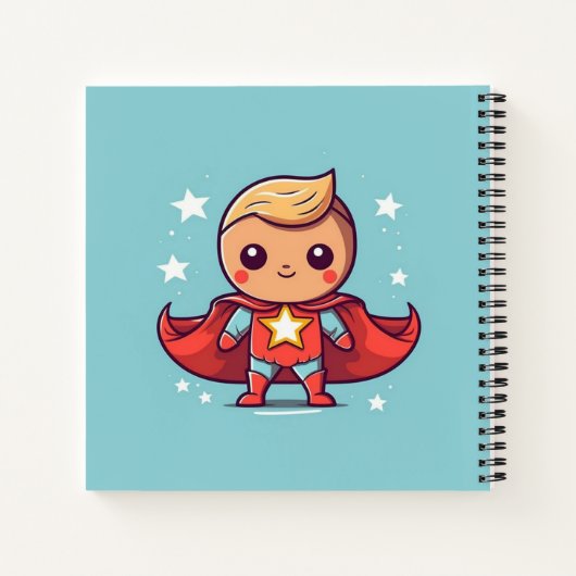 PERZONALISIERTES SUPER HERO NOTEBOOK NOTIZBLOCK (Rückseite)