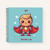 PERZONALISIERTES SUPER HERO NOTEBOOK NOTIZBLOCK (Vorderseite)