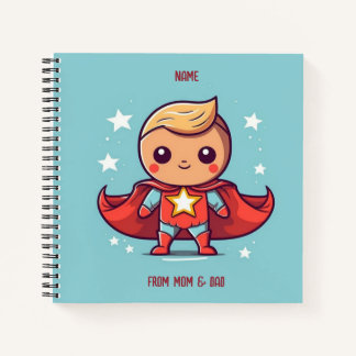 PERZONALISIERTES SUPER HERO NOTEBOOK NOTIZBLOCK