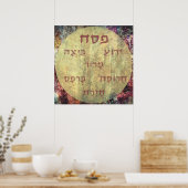 Pesach Hebrew Seder Night Plate Pessach Poster (Küche)