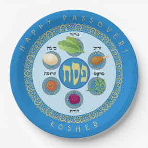 Pesach Seder Koscher sechs verschiedene Pessach-Le Pappteller