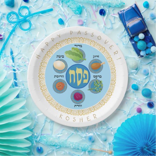 Pesach Seder Kosher sechs verschiedene Pessach-Leb Pappteller (Party)