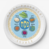 Pesach Seder Kosher sechs verschiedene Pessach-Leb Pappteller (Vorderseite)