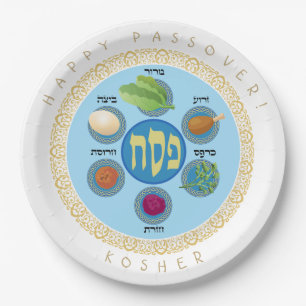 Pesach Seder Kosher sechs verschiedene Pessach-Leb Pappteller