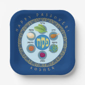 Pesach Seder Kosher sechs verschiedene Pessach-Leb Pappteller (Vorderseite)