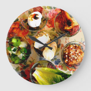 Pesach Seder Plate Große Wanduhr