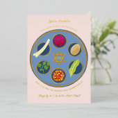 Pesach Seder Plate Happy Pessach Abendessen Folieneinladung (Stehend vorne)